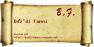 Bódi Fanni névjegykártya