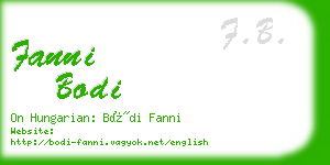 fanni bodi business card